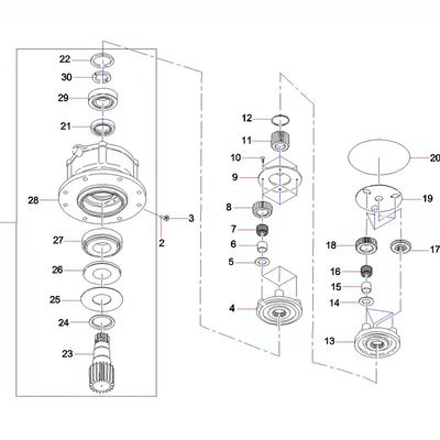 60015194 11323287-1 रिडक्शन गियर असेंबली फ़िट SY75 SY135 SY60 PCR-5B-30A